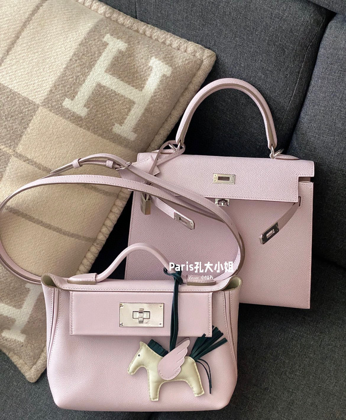 愛馬仕台灣官網 Hermès Kelly Sellier 25 Epsom Mauve Pale 梦幻粉紫