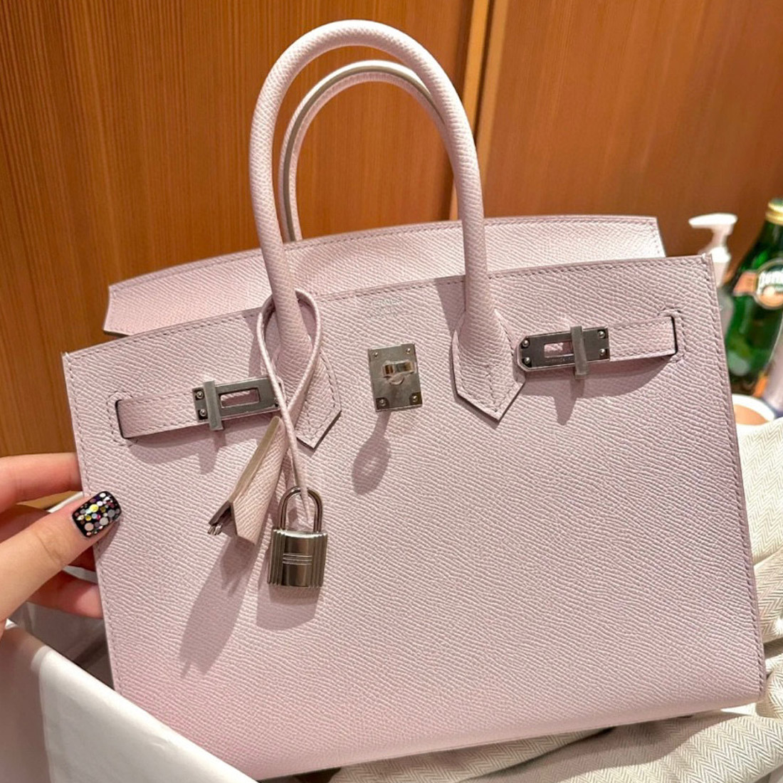 愛馬仕台灣官網 Hermès Birkin Sellier 25 Epsom Mauve Pale 梦幻粉紫