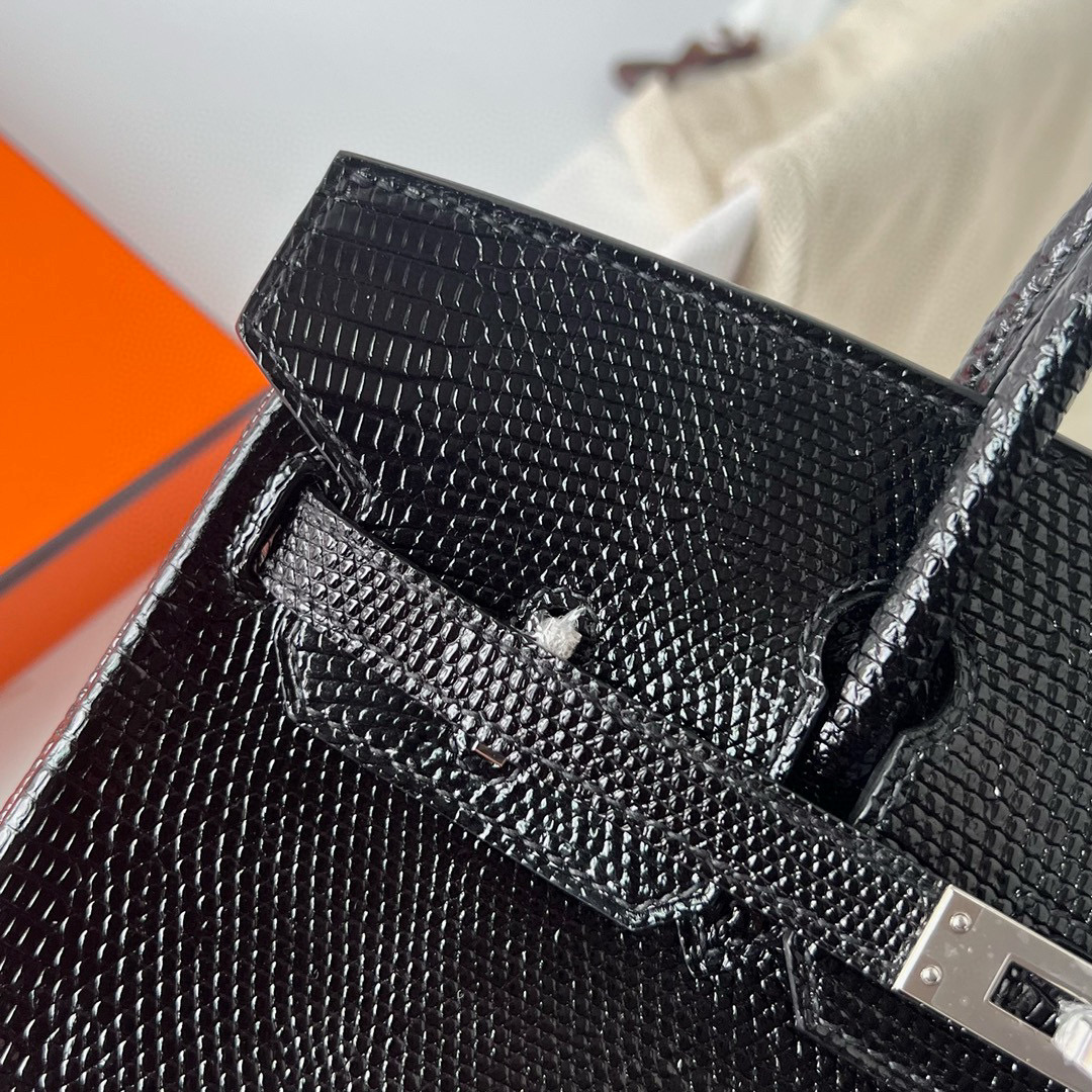 台灣愛馬仕BELLAVITA旗艦店 Hermès Birkin 25 Lizard Noir Silver Hardware