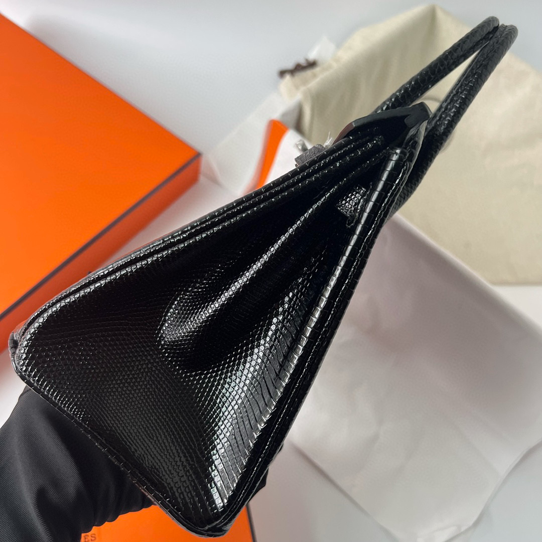 台灣愛馬仕BELLAVITA旗艦店 Hermès Birkin 25 Lizard Noir Silver Hardware