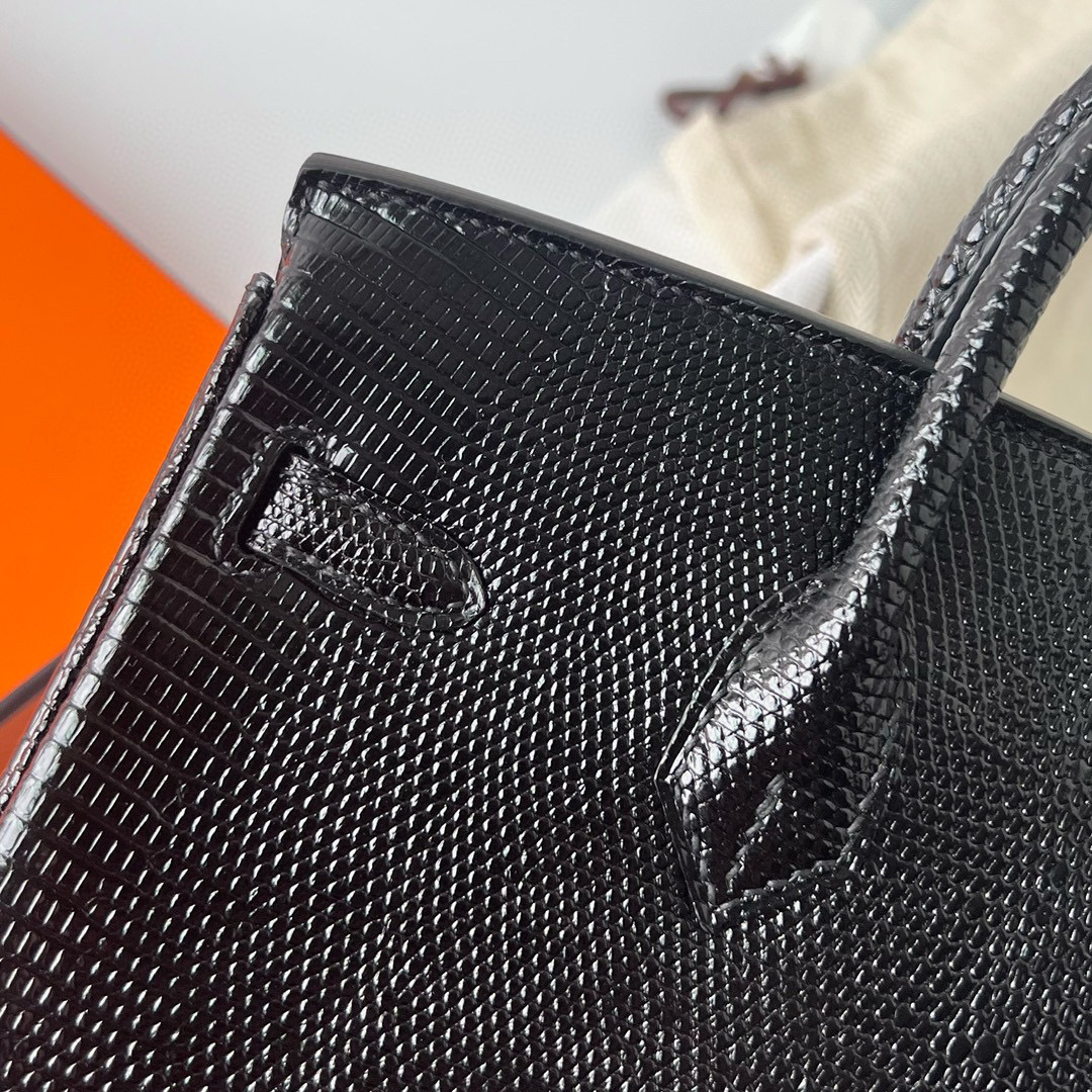 台灣愛馬仕BELLAVITA旗艦店 Hermès Birkin 25 Lizard Noir Silver Hardware