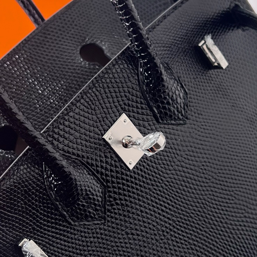 台灣愛馬仕BELLAVITA旗艦店 Hermès Birkin 25 Lizard Noir Silver Hardware