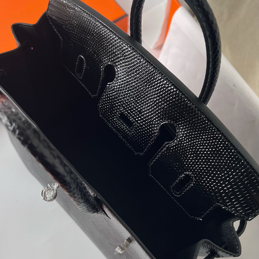 台灣愛馬仕BELLAVITA旗艦店 Hermès Birkin 25 Lizard Noir Silver Hardware