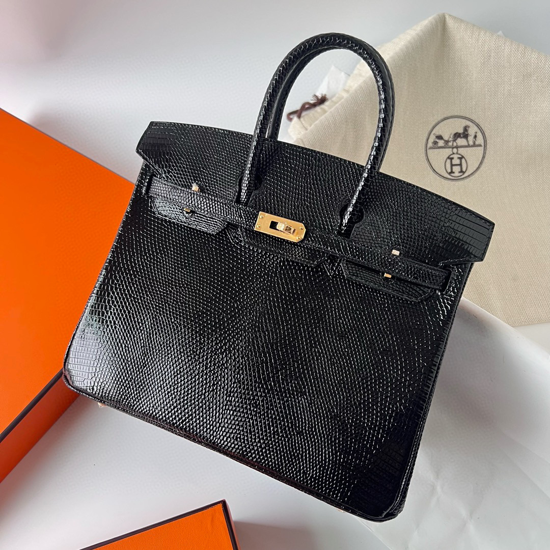 台灣愛馬仕台中大遠百專門店 Hermès Birkin 25 Lizard Noir Golden Hardware