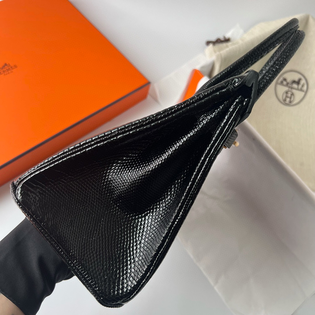 台灣愛馬仕台中大遠百專門店 Hermès Birkin 25 Lizard Noir Golden Hardware