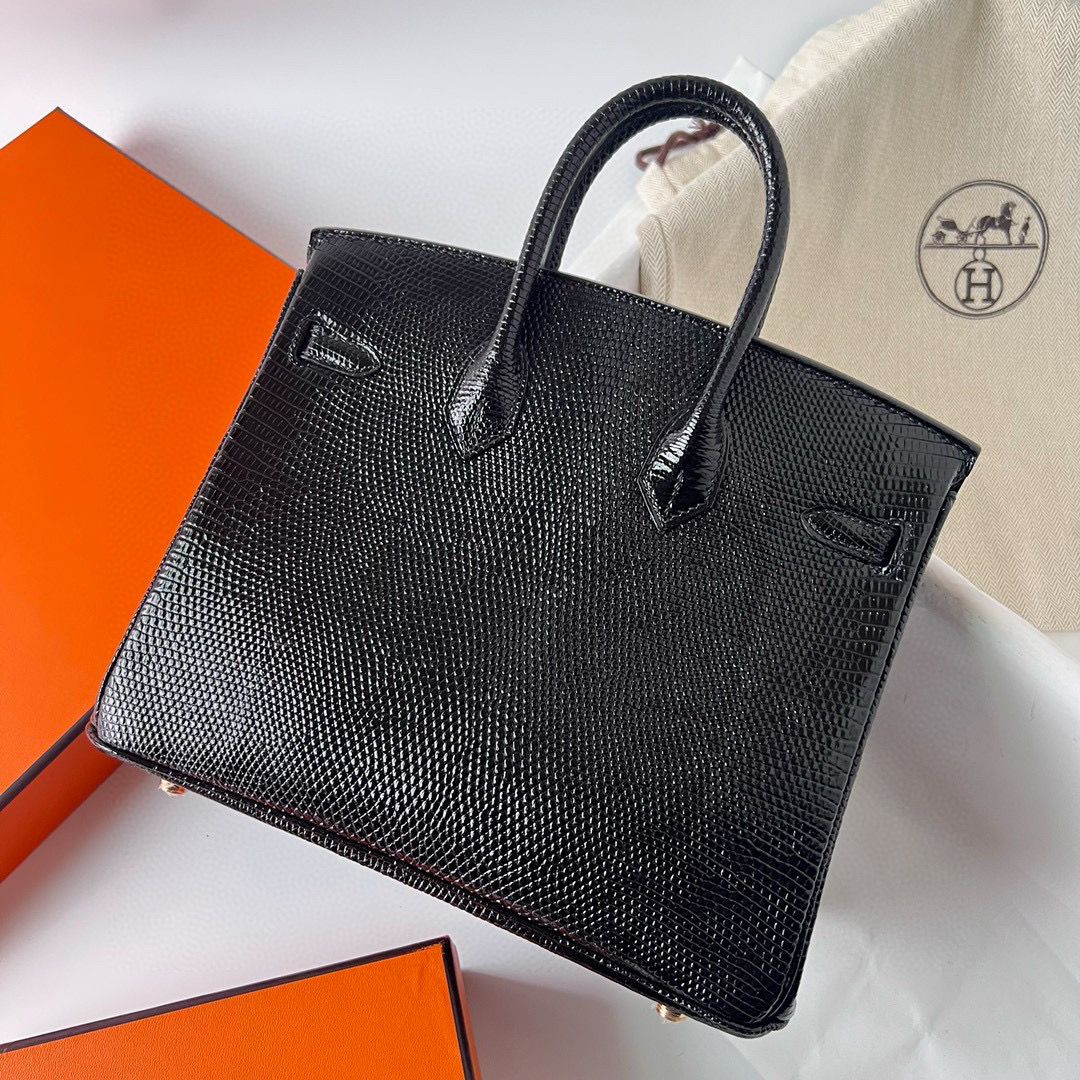 台灣愛馬仕台中大遠百專門店 Hermès Birkin 25 Lizard Noir Golden Hardware