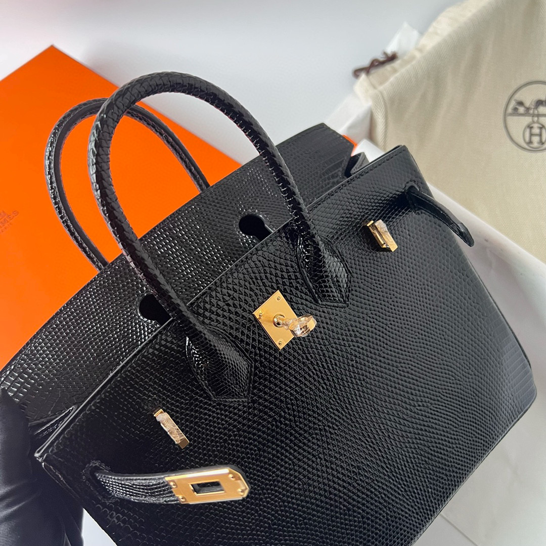 台灣愛馬仕台中大遠百專門店 Hermès Birkin 25 Lizard Noir Golden Hardware