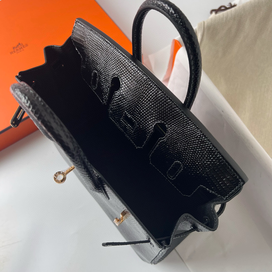 台灣愛馬仕台中大遠百專門店 Hermès Birkin 25 Lizard Noir Golden Hardware