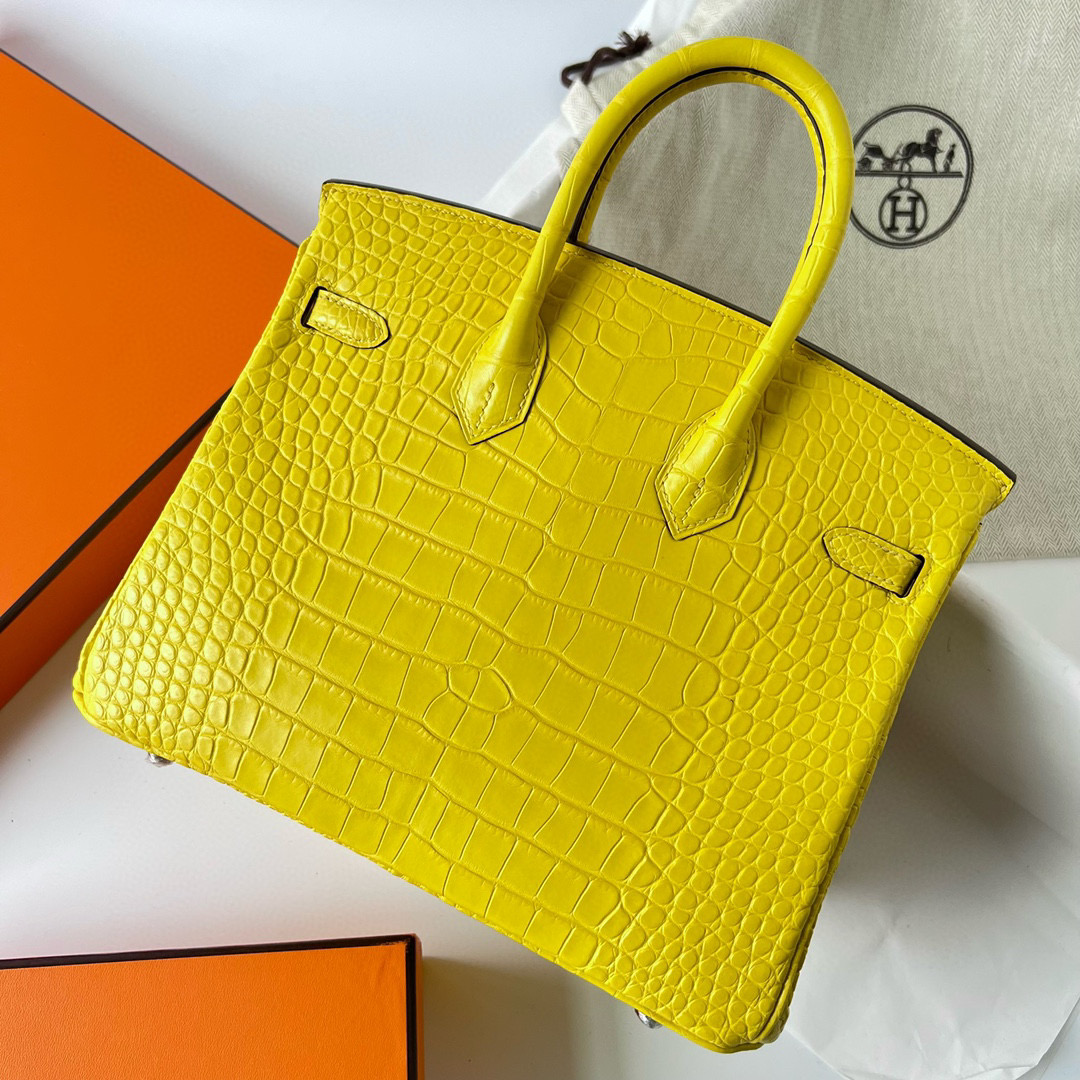 台灣愛馬仕台北SOGO復興專門店 Hermes Birkin 25 Matte Alligator Crocodile Mimosa