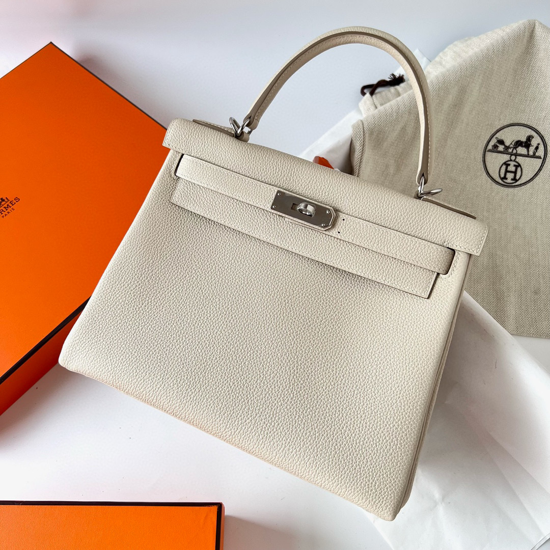 台灣愛馬仕高雄漢神漢神店 Hermes Kelly 28 Togo Craie Silver Hardware