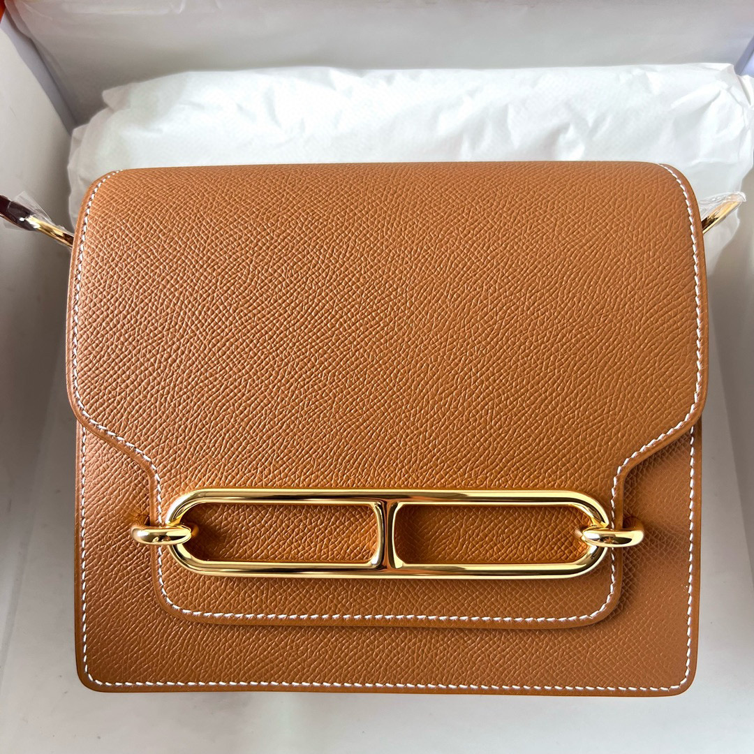 愛馬仕臺灣官網 Hermes Roulis 18cm Epsom Gold Golden Hardware