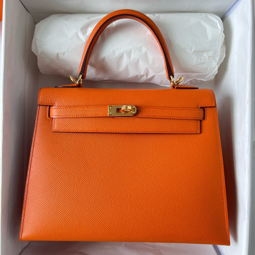 Hermes Kelly 25 price Sellier Epsom Orange Golden Hardware