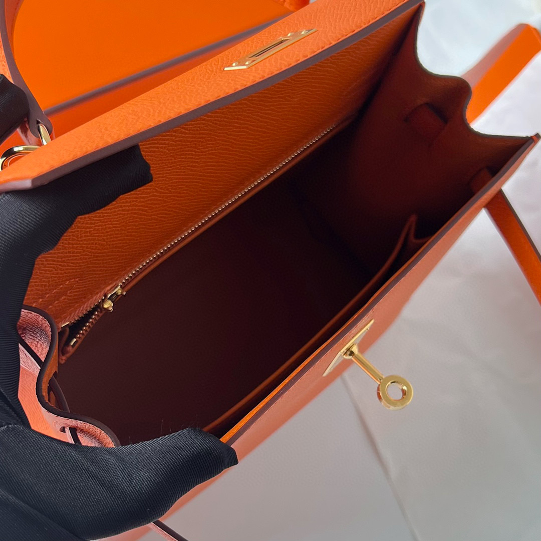 Hermes Kelly 25 price Sellier Epsom Orange Golden Hardware