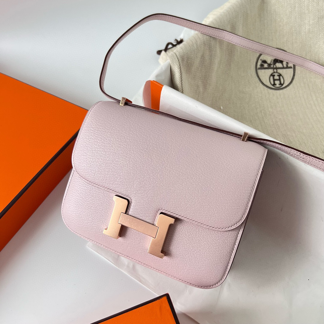 愛馬仕臺灣官網價格 Hermes Constance 18 Chevre Mauve Pale Rose Gold Hardware