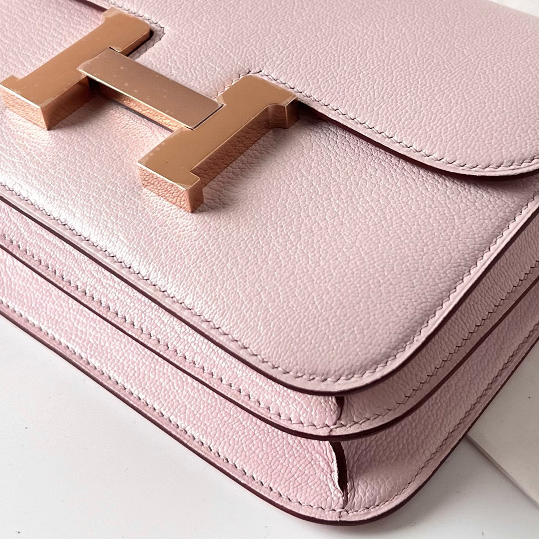 愛馬仕臺灣官網價格 Hermes Constance 18 Chevre Mauve Pale Rose Gold Hardware