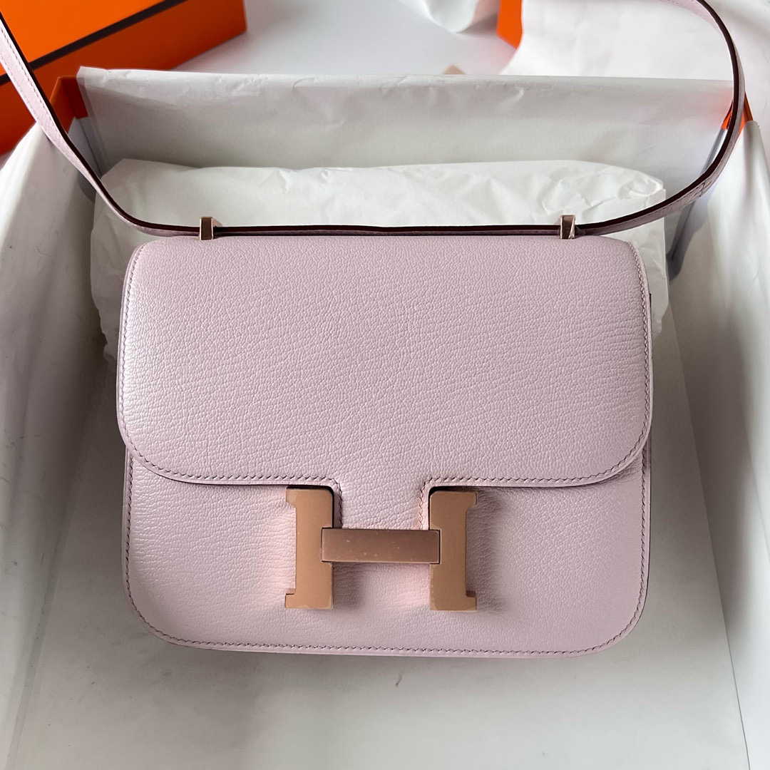 愛馬仕臺灣官網價格 Hermes Constance 18 Chevre Mauve Pale Rose Gold Hardware