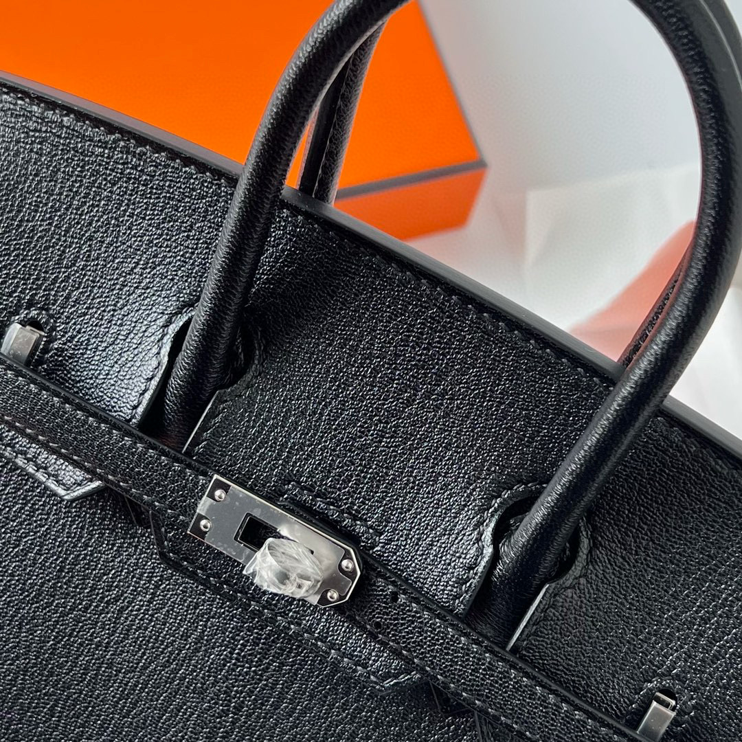 愛馬仕包包臺灣官網 Hermes Birkin 25 Chevre CK89 Noir 黑色 Silver Hardware