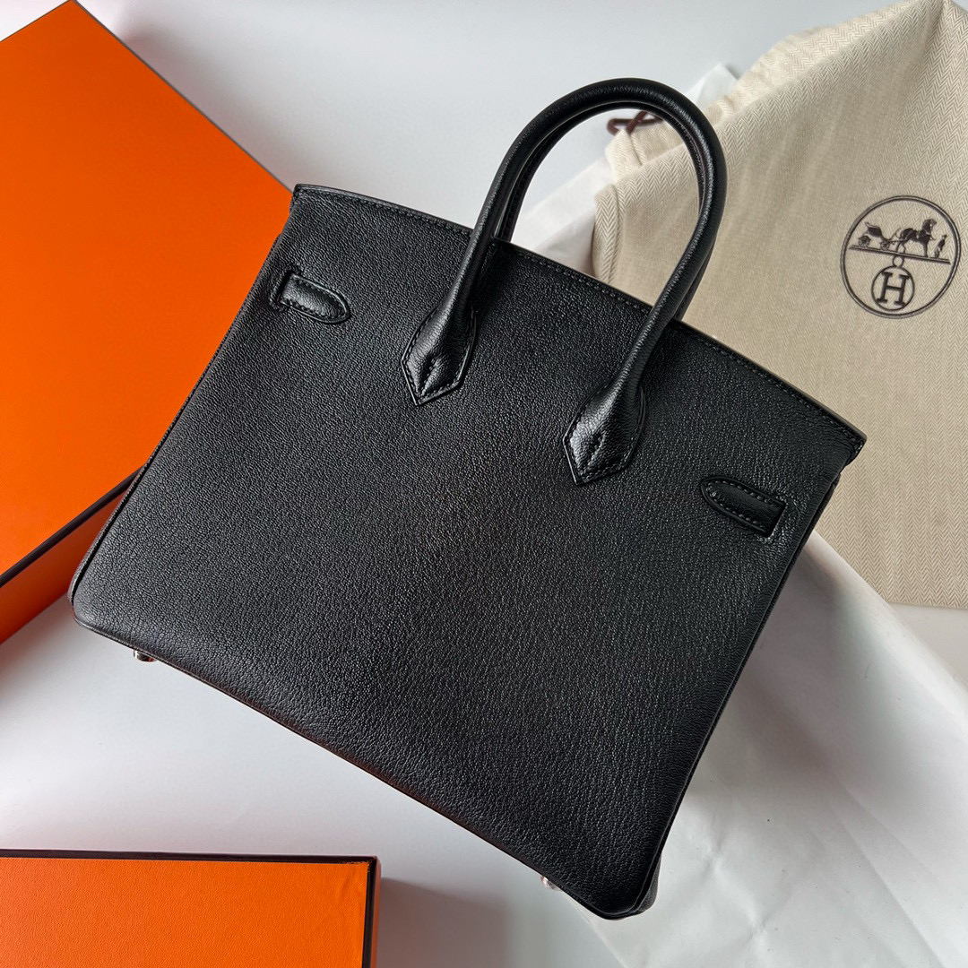 愛馬仕包包臺灣官網 Hermes Birkin 25 Chevre CK89 Noir 黑色 Silver Hardware