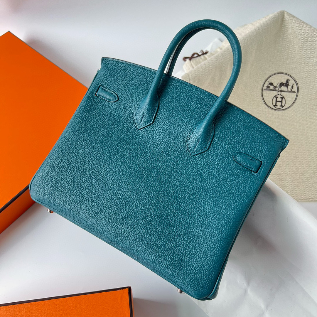 愛馬仕包包臺灣官網 Hermes Birkin 25 Togo W0 Vert Bosphore Silver Hardware