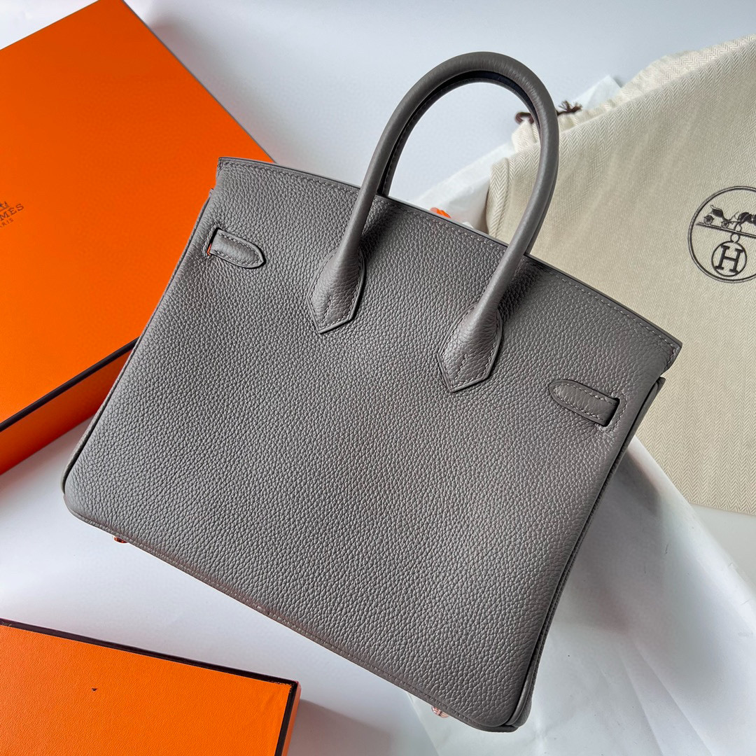 愛馬仕柏金包尺寸 Hermes Birkin 25cm Togo 8F Etain 錫器灰 玫瑰金扣