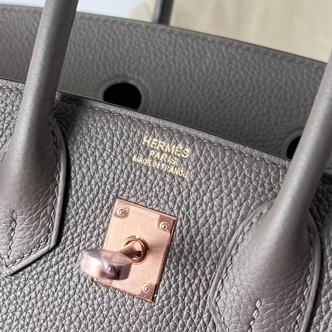 愛馬仕柏金包尺寸 Hermes Birkin 25cm Togo 8F Etain 錫器灰 玫瑰金扣