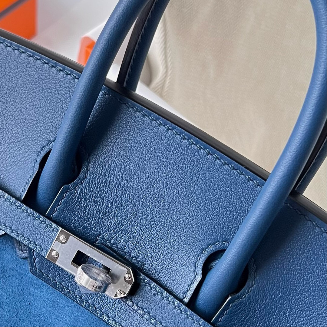 如何買到愛馬仕柏金包 Hermes Birkin 25 Grizzly Swift O8 Bleu Royal Silver Hardware