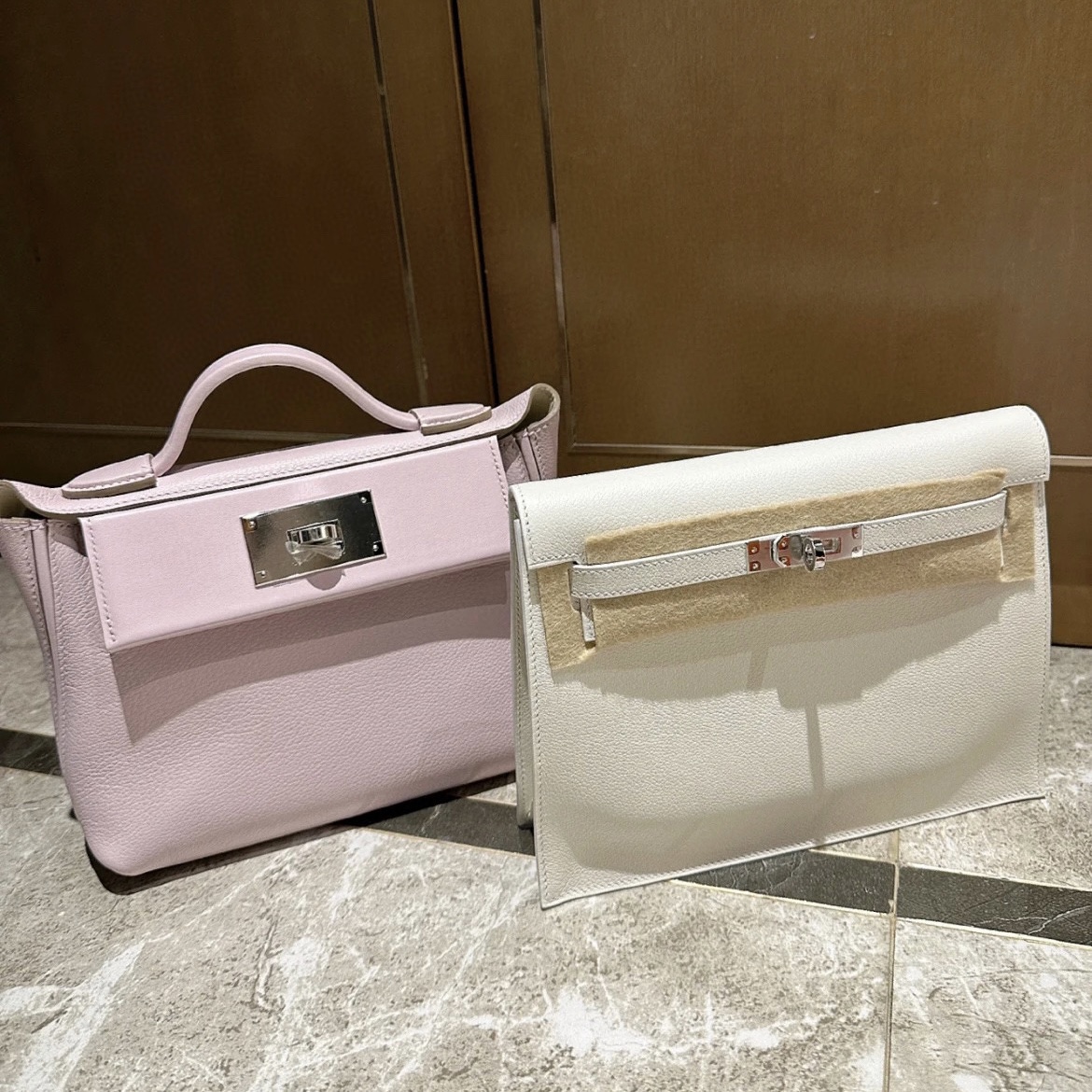 Hermès Mini 24/24 Evercolor/Swift Mauve Pale 夢幻粉紫 2424 mini配貨