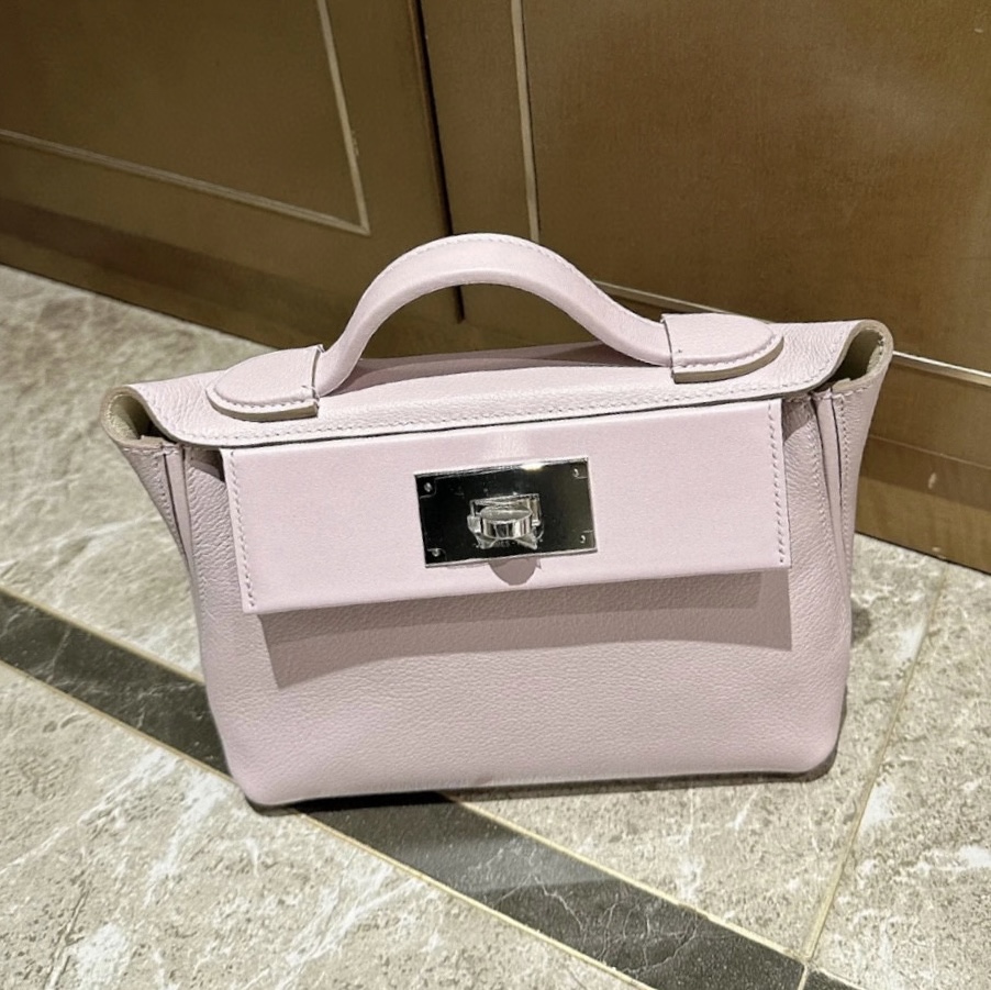 Hermès Mini 24/24 Evercolor/Swift Mauve Pale 夢幻粉紫 2424 mini配貨