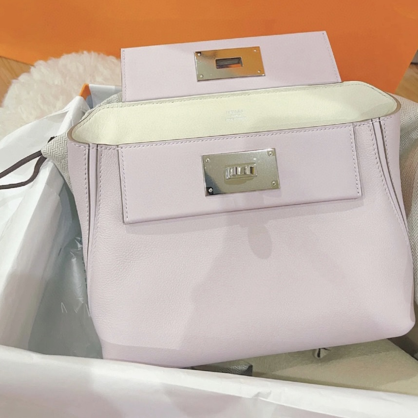 Hermès Mini 24/24 Evercolor/Swift Mauve Pale 夢幻粉紫 2424 mini配貨