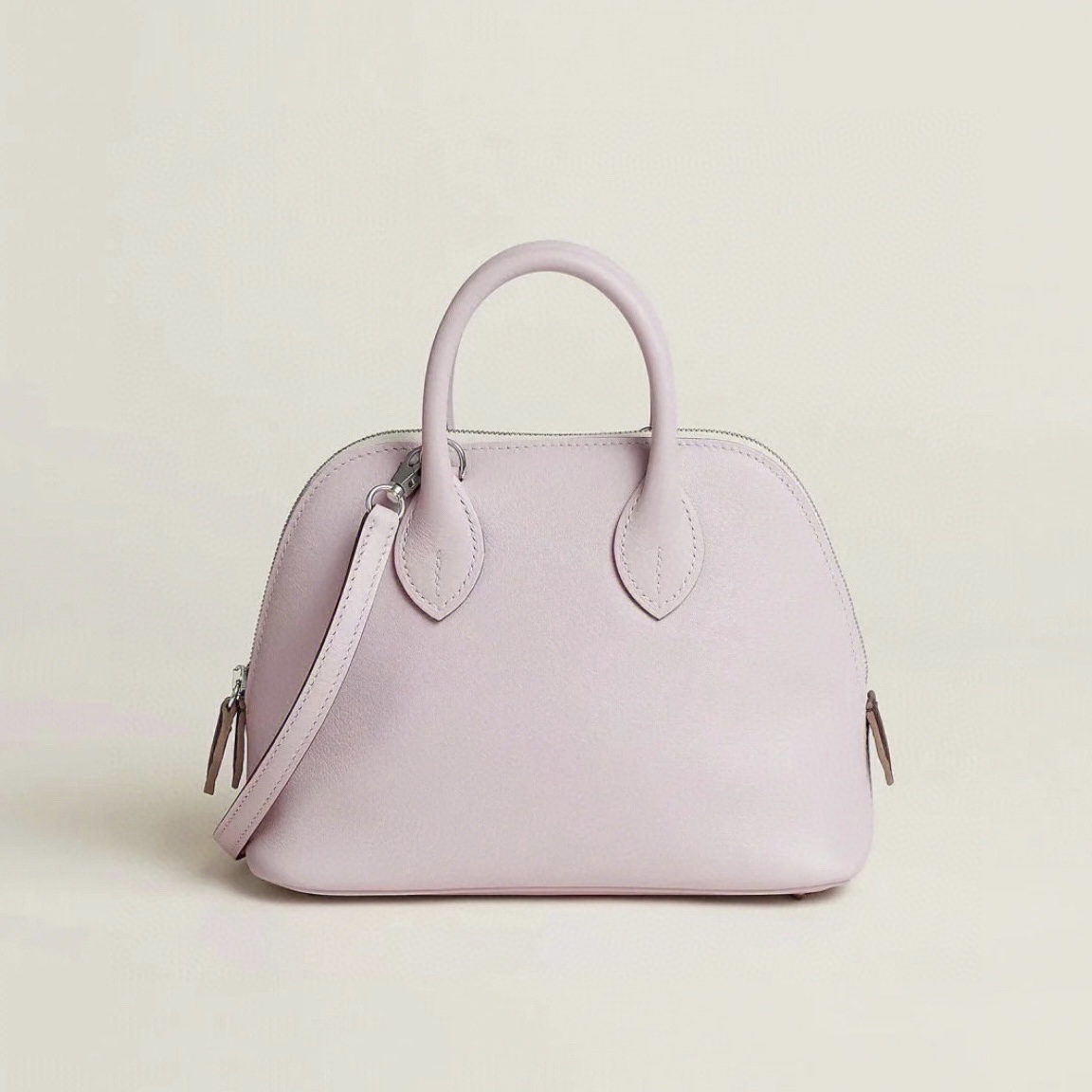 愛馬仕包包官網香港 Hermès Mini Bolide Evercolor Mauve Pale Nata Rouge Sellier