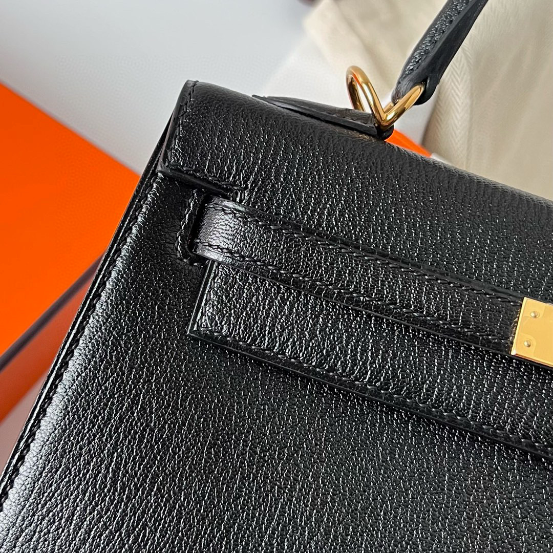 愛馬仕 kelly包價格 Hermès Kelly 25 Chevre 山羊皮 CC89 Noir 黑色
