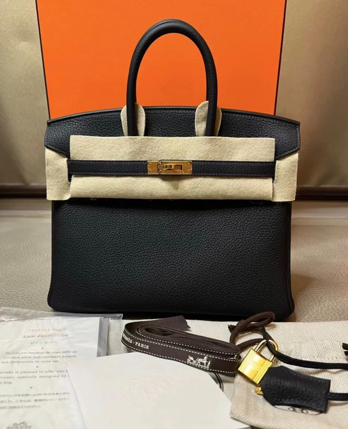 愛馬仕柏金包多少錢 Hermès Birkin 25 3Y Caban Togo Golden Hardware