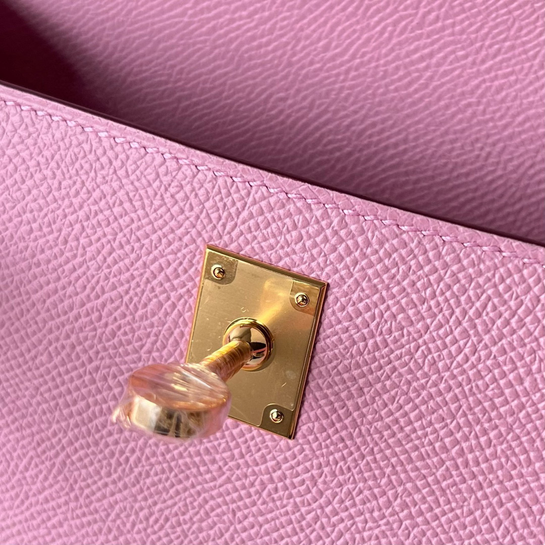 Hermès Mini Kelly Pochette Epsom Mauve Sylvestre Golden Hardware