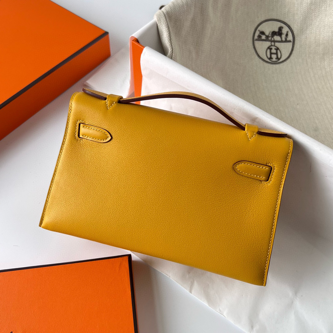 愛馬仕凱莉包多少錢一個正品? Hermès Mini Kelly Pochette Swift Jaune Ambe