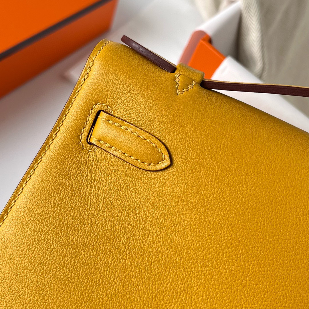 愛馬仕凱莉包多少錢一個正品? Hermès Mini Kelly Pochette Swift Jaune Ambe