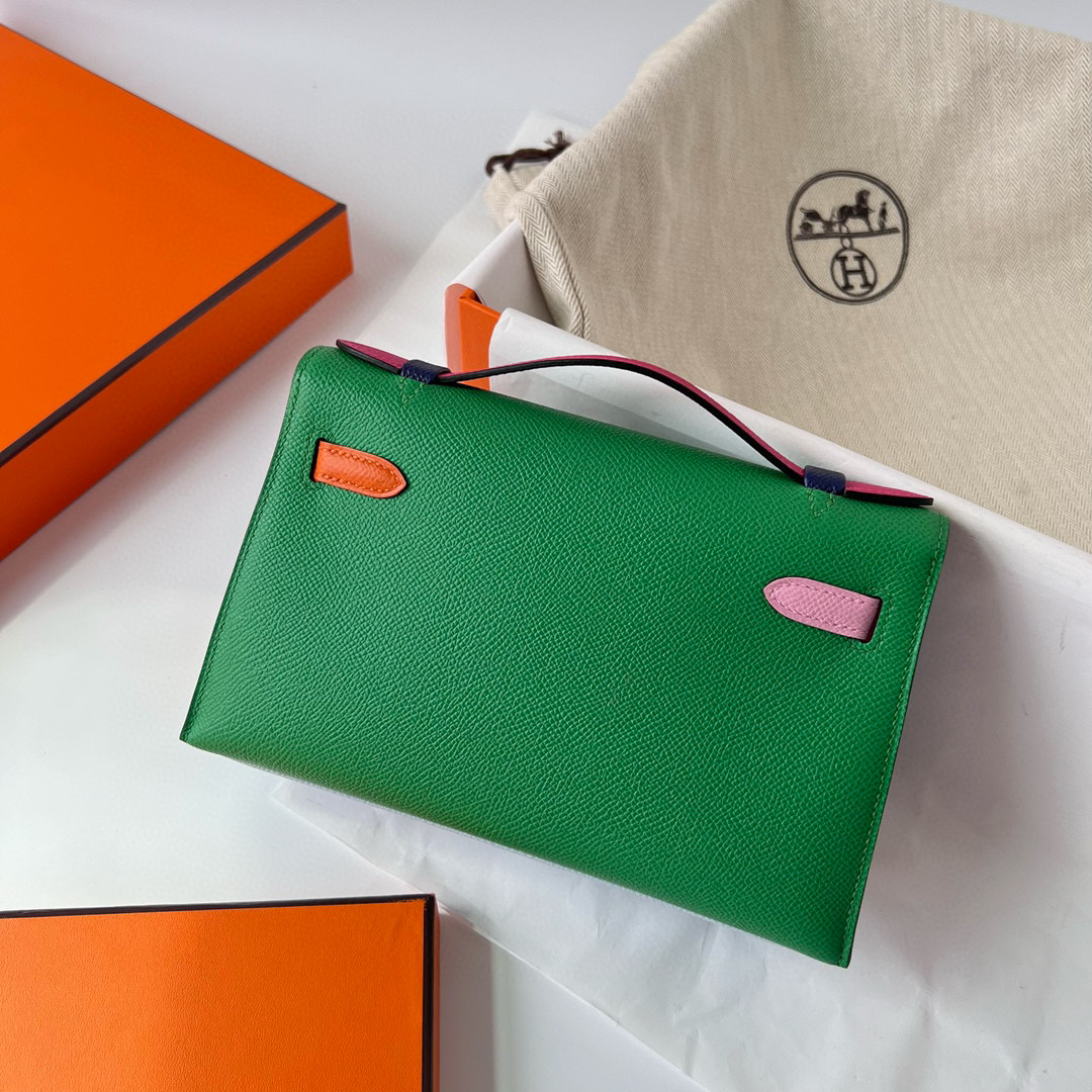 Hermes Mini Kelly Pochette Epsom HSS 北方藍/絲絨綠/錦葵紫