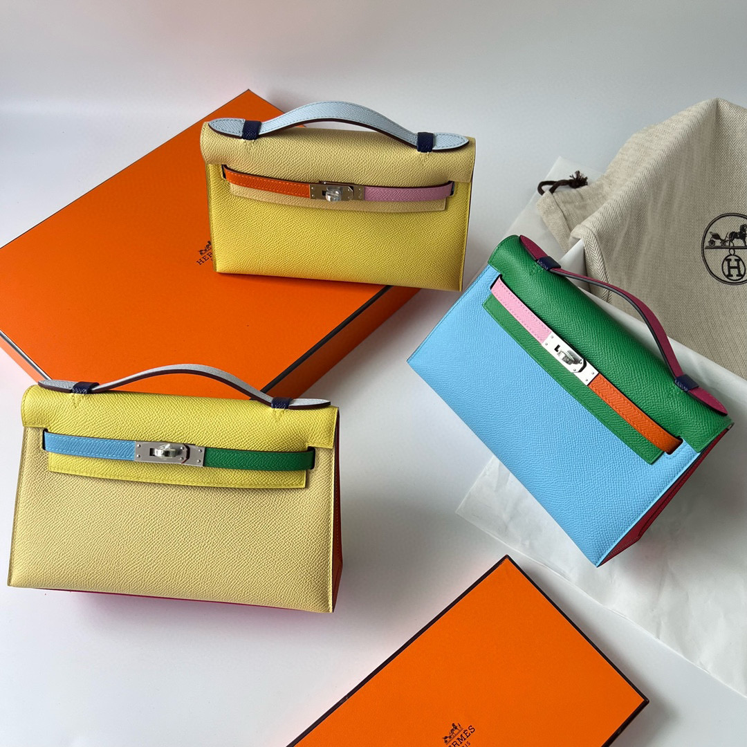 Hermes Mini Kelly Pochette Epsom HSS 檸檬黃/小雞黃/北方藍/絲絨綠