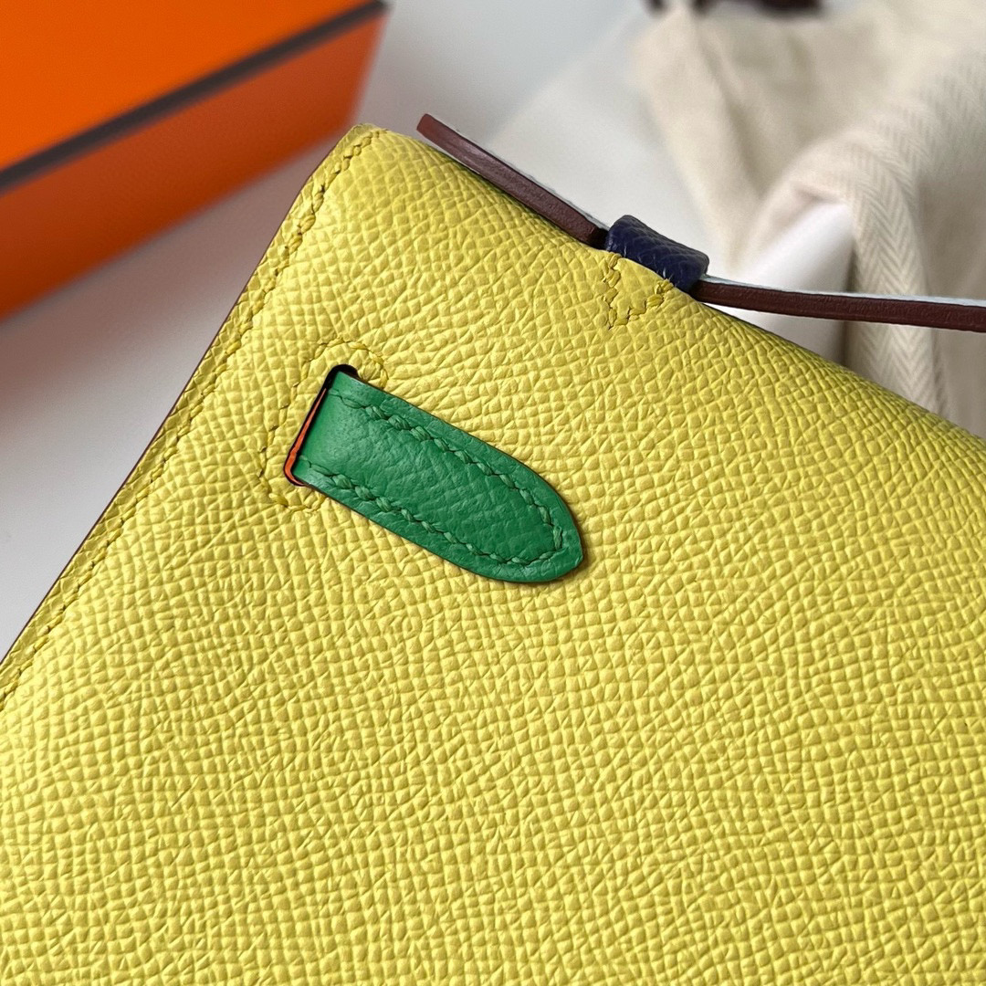 Hermes Mini Kelly Pochette Epsom HSS 檸檬黃/小雞黃/北方藍/絲絨綠