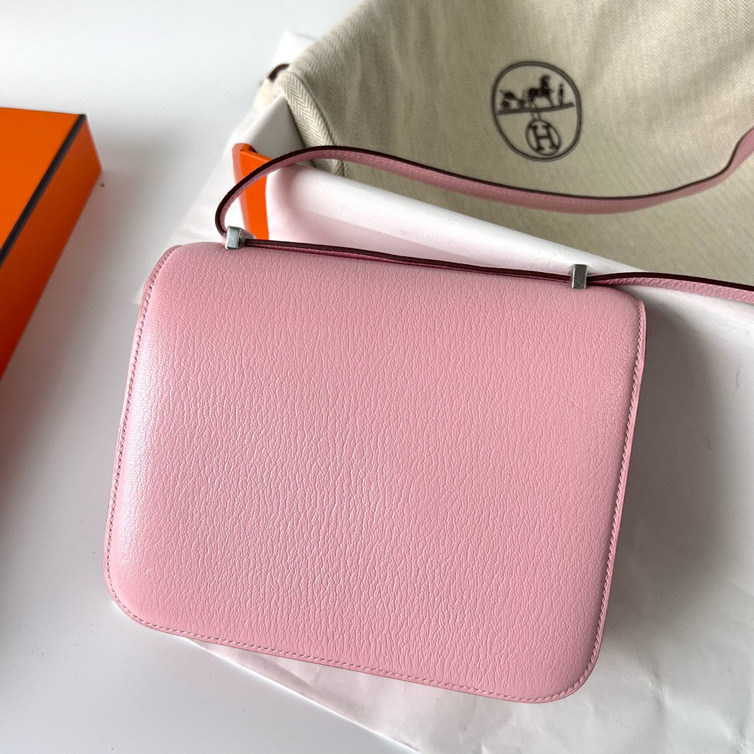 愛馬仕康康包 Hermès Constance 18 Chevre 山羊皮 Rose Sakura 櫻花粉