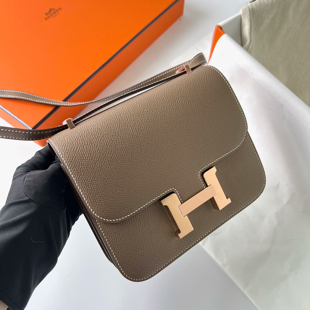 愛馬仕康康包官方售價 Hermès Constance Epsom 18 Etoupe 大象灰 GHW