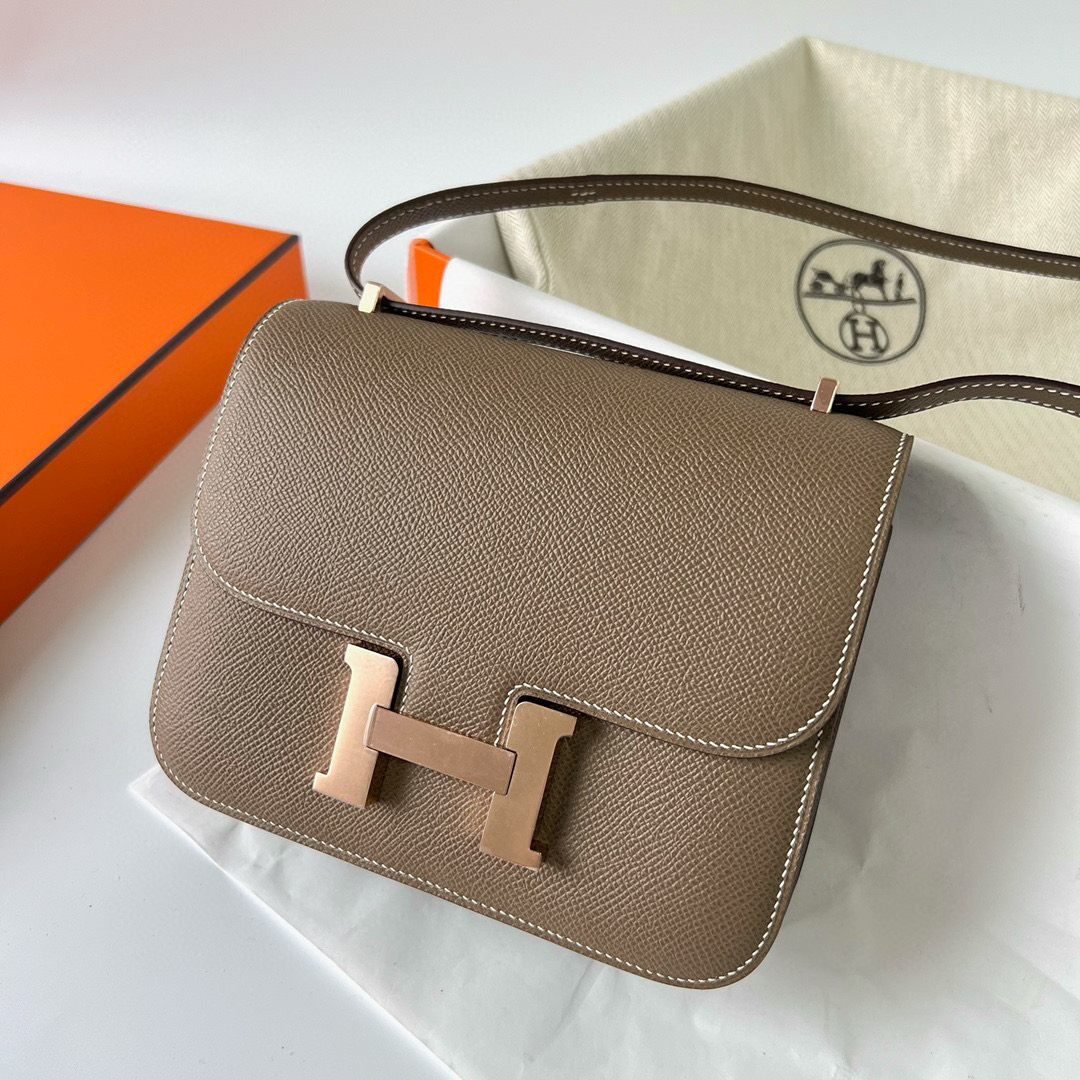 愛馬仕康康包官方售價 Hermès Constance Epsom 18 Etoupe 大象灰 GHW