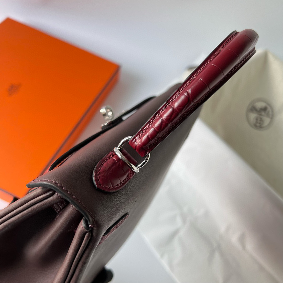 愛馬仕 Hermès Kelly 25 Swift Rouge Sellier/ Rouge H 霧面美洲鱷魚