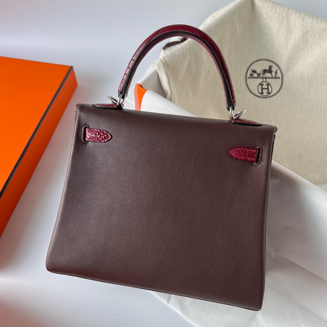 愛馬仕 Hermès Kelly 25 Swift Rouge Sellier/ Rouge H 霧面美洲鱷魚