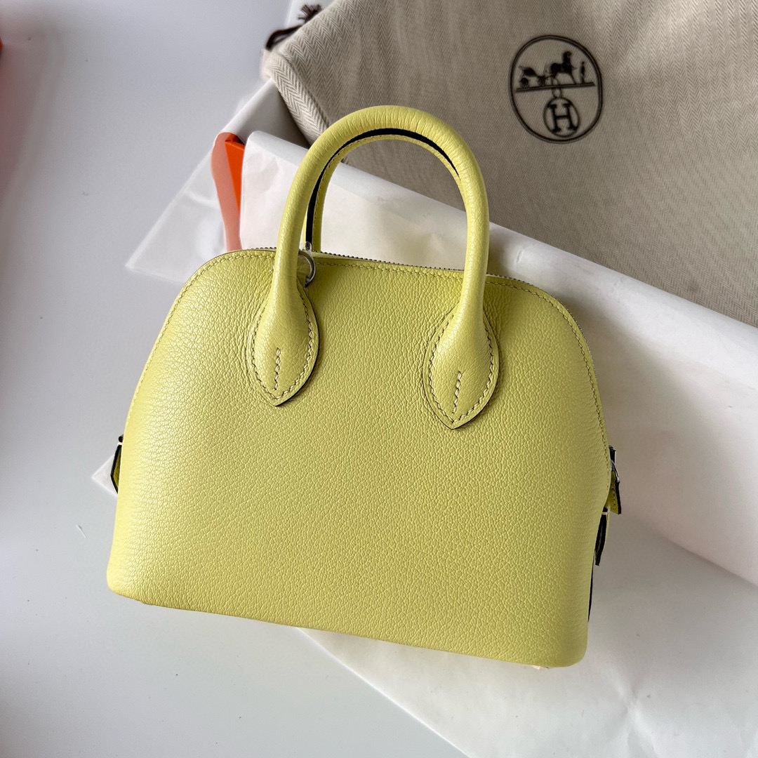 愛馬仕 Hermès 1923 Bolide Mini Chevre R9 Jaune Bourgeon 嫩芽黃 PHW