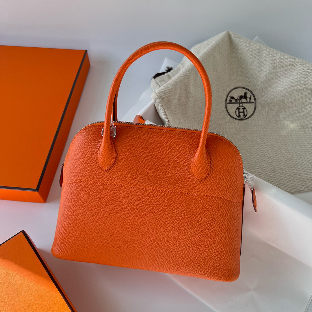 愛馬仕保齡球包實用嗎 Hermès Bolide 27 Epsom Orange 橙色 Silver Hardware