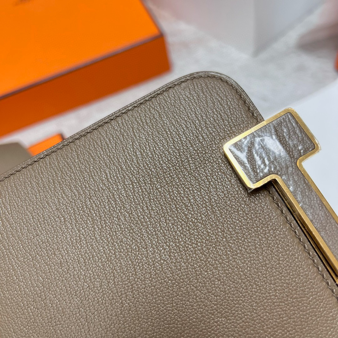 Hermès Geta 20 Chevre 18 Etoupe 大象灰 Golden Hardware