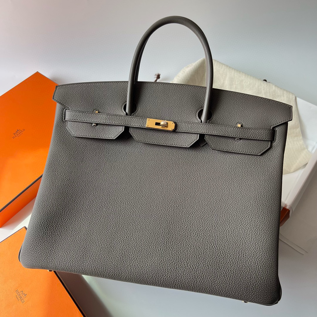 愛馬仕男包價格與圖片最貴 Hermès Birkin 40 Togo 8F Etain 锡器灰 GHW