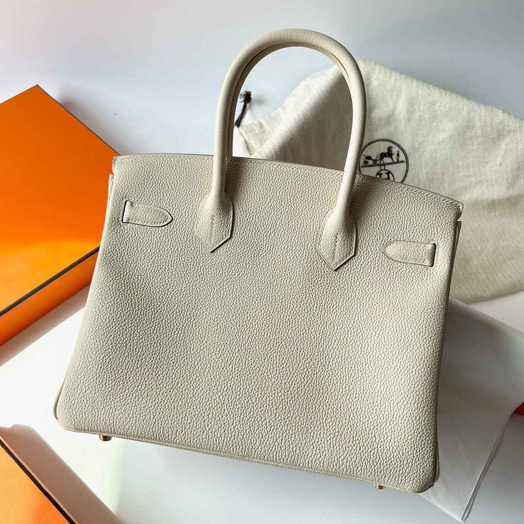 愛馬仕鉑金包開箱 Hermès Birkin 30cm Togo CC10 Craie 奶昔白