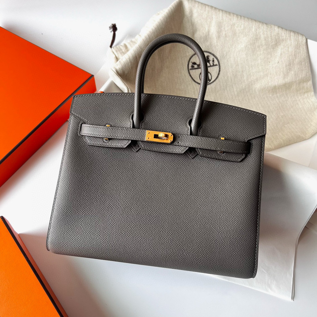 愛馬仕鉑金包開箱圖片 Hermès Birkin 25cm Sellier Epsom 8F Etain 錫器灰