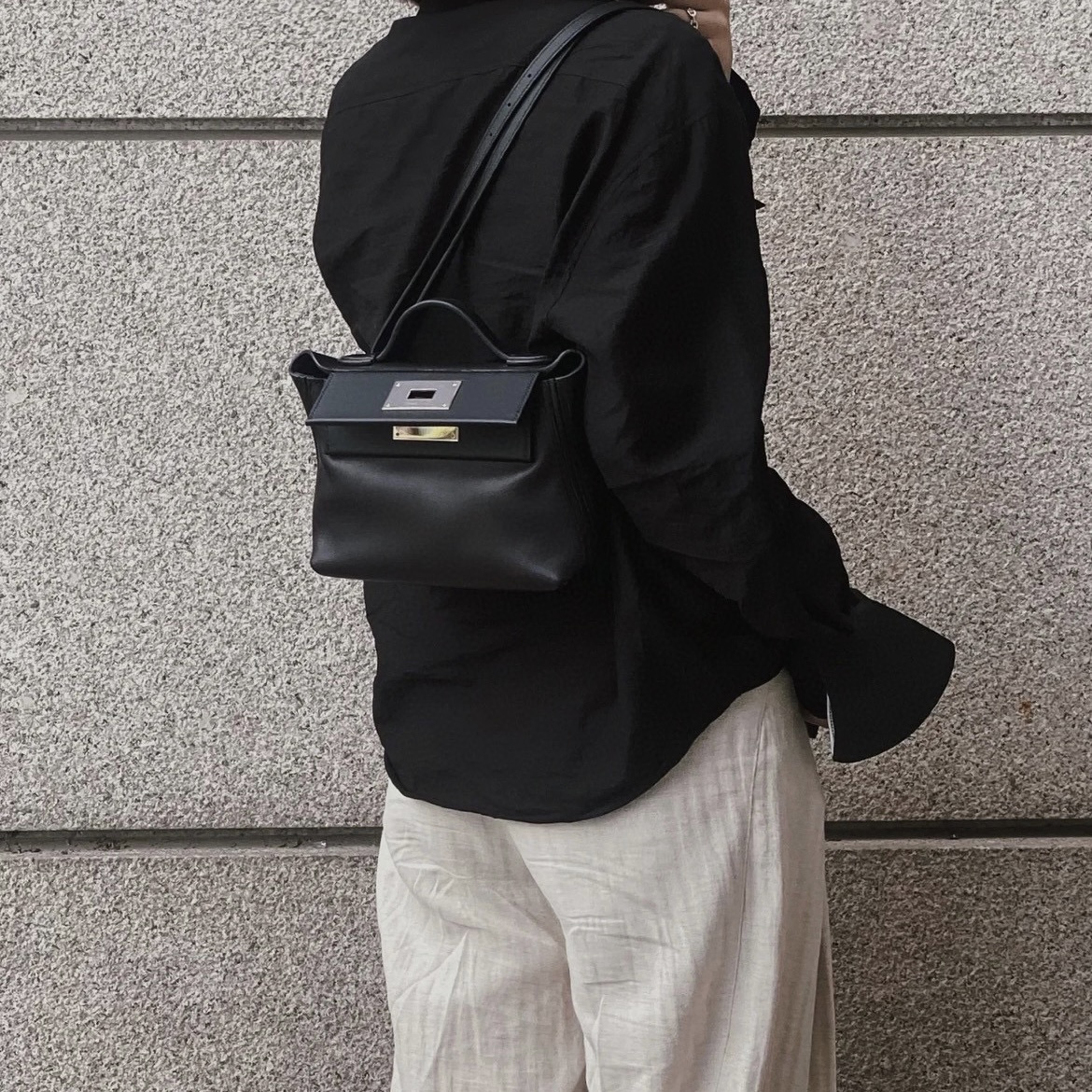 愛馬仕 Hermès Mini 24/24 Bag Evercolor/Swift CK89 Noir 黑色